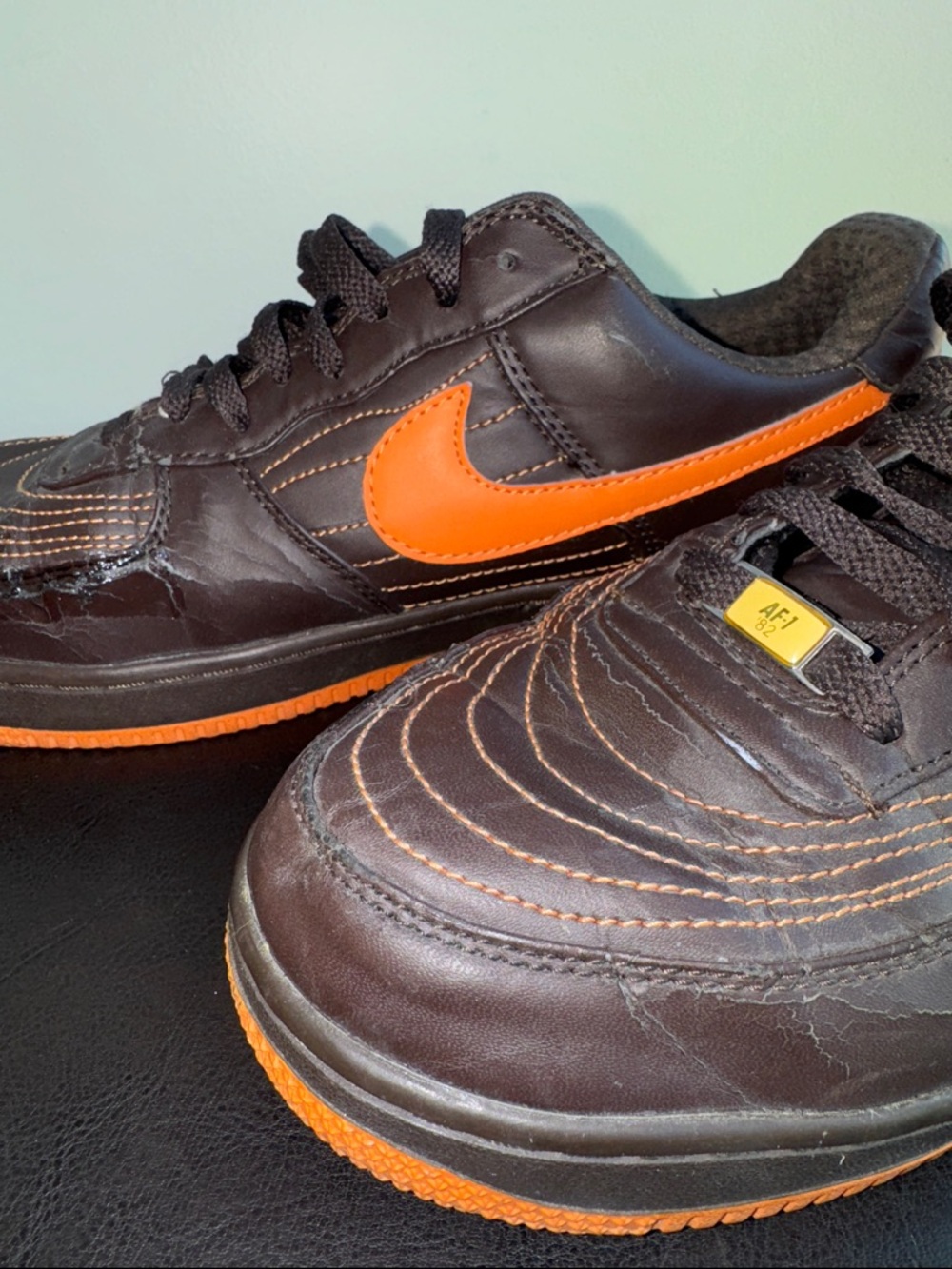 MAKE OFFER Charles Barkley Nike Air Force 1 CB34 Brown Shoes Orange CB34 s10 - Picture 4 of 16